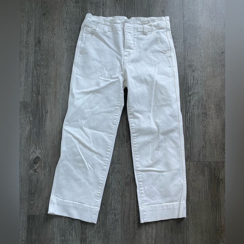 Free People Women’s Size 26 White Denim Jeans Crop Straight Leg Pants Boho